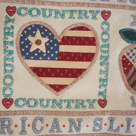 Vintage Cream Cotton Cabincore Eclectic Grandpa Country Graphic Sweatshirt L - Picture 10 of 10